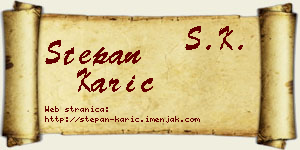 Stepan Karić vizit kartica